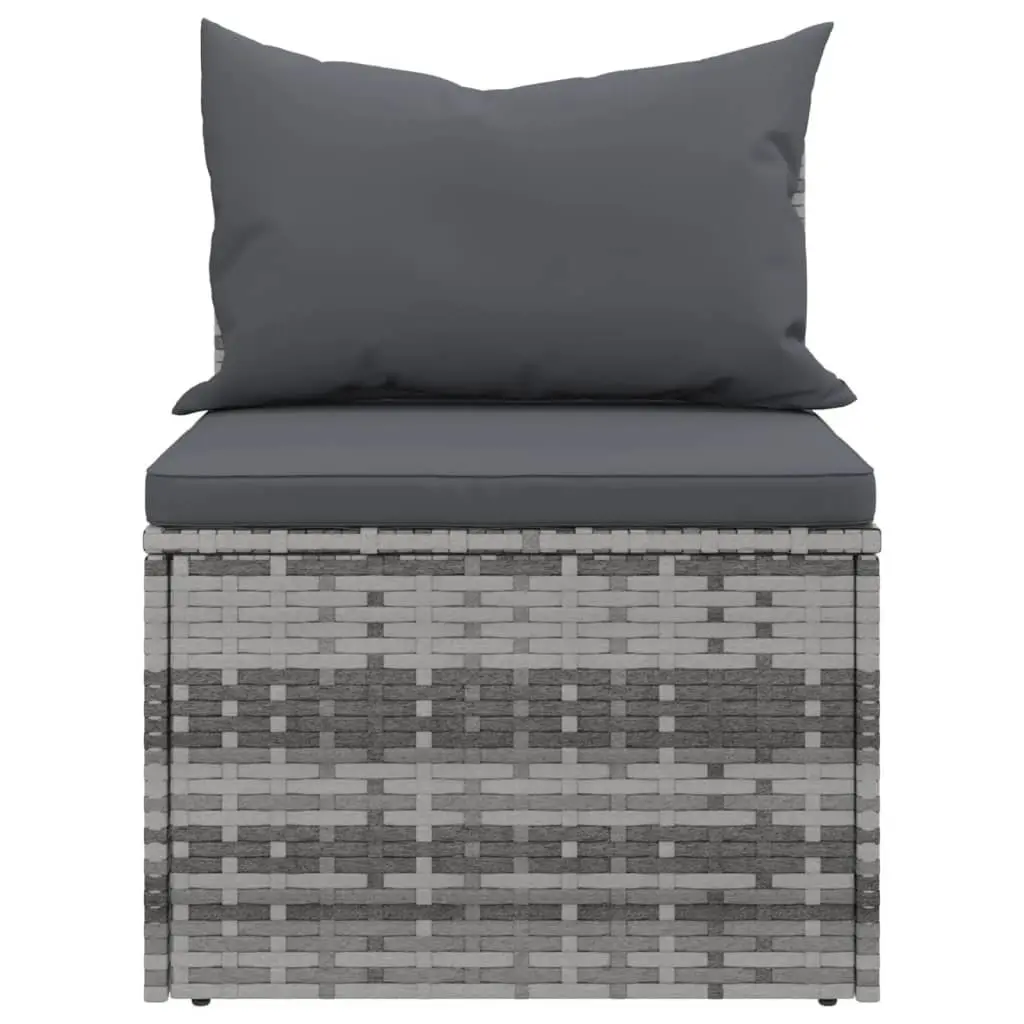 Grey Poly Rattan 4 Piece Garden Sofa Set