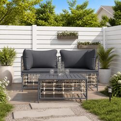 3 Piece Modular Garden Lounge Set with Cushions