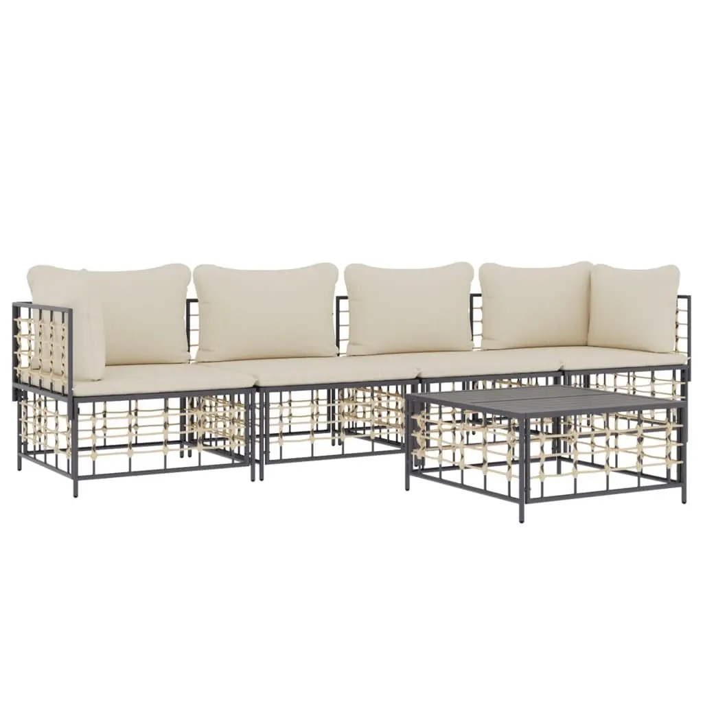 5-Piece Modular Lounge Set in Anthracite Color