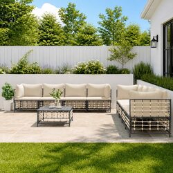Specifications of 9-Piece Outdoor Lounge Set in Anthracite