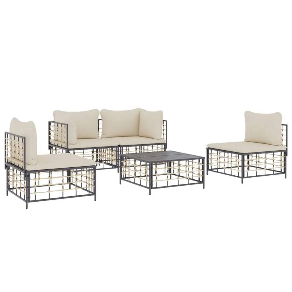 5-Piece Anthracite Outdoor Lounge Set