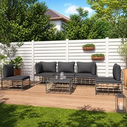 Specifications for 6-Piece Outdoor Lounge Set Anthracite