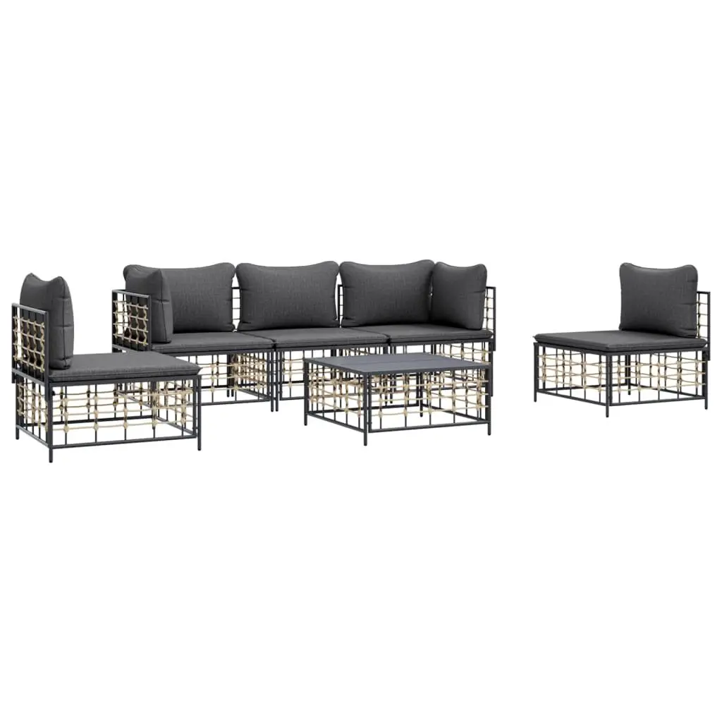 6-Piece Outdoor Lounge Set Anthracite