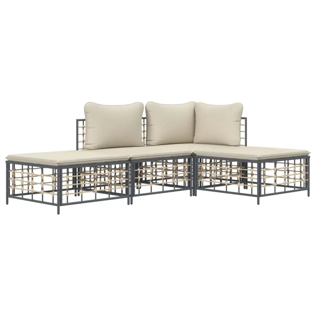 4-Piece Anthracite Garden Lounge Set