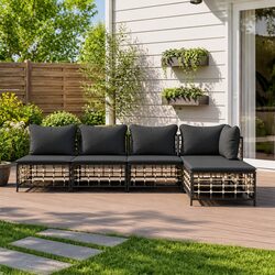 5 Piece Outdoor Lounge Set - Dimensions and Materials Spec