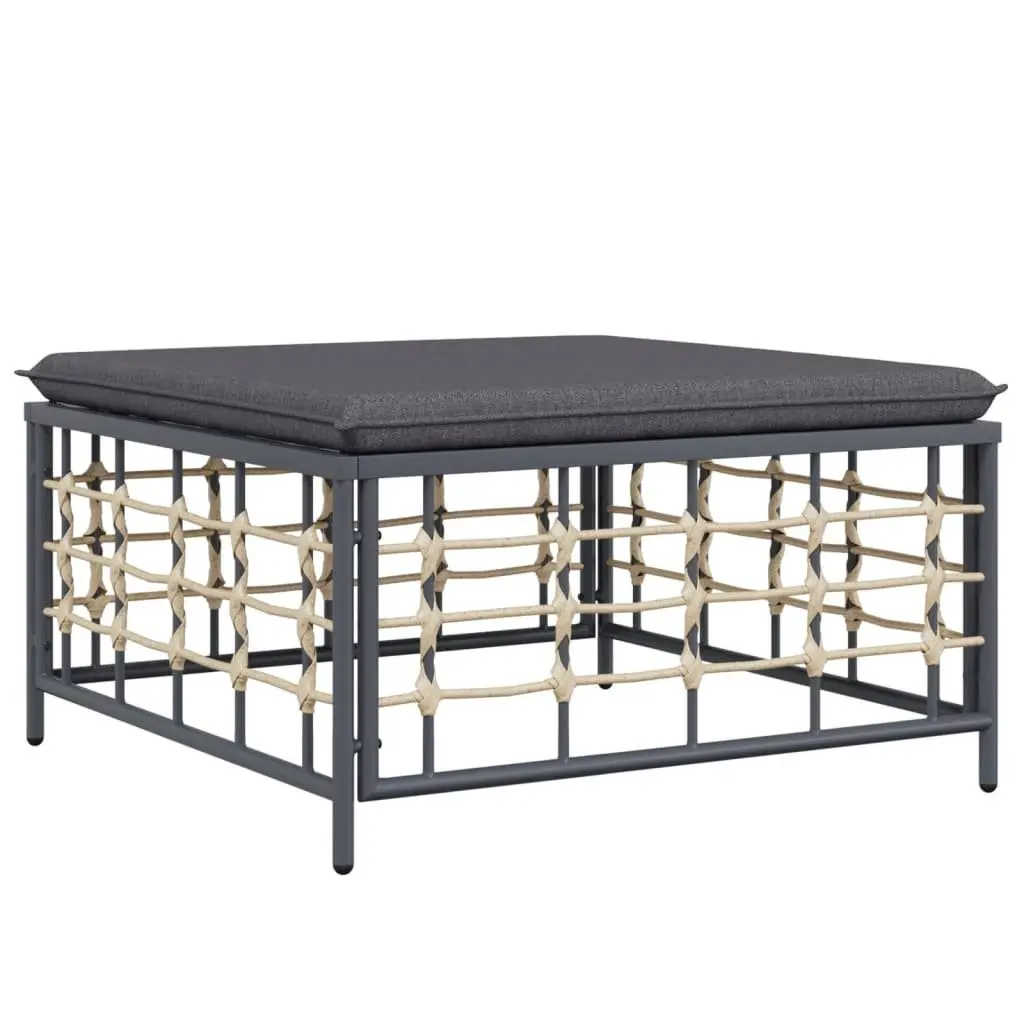 5 Piece Garden Lounge Set Outdoor Seating Anthracite Poly Rattan with Cushions