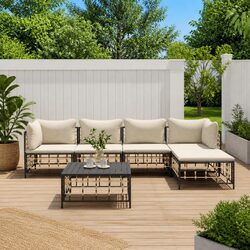 Specifications of 6-Piece Poly Rattan Outdoor Lounge Set