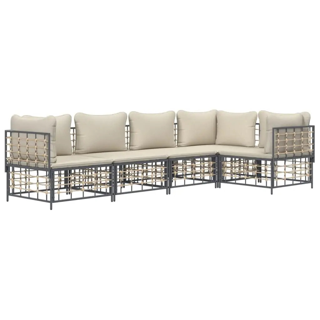 5 Piece Garden Lounge Set Outdoor Seating Anthracite