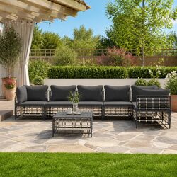 7 Piece Modular Garden Lounge Set with Durable Frame