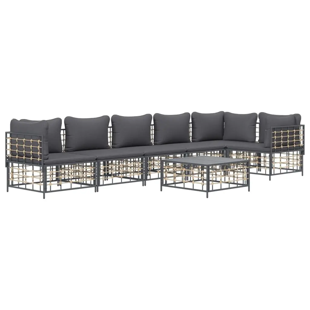 7 Piece Modular Garden Lounge Set with Durable Frame
