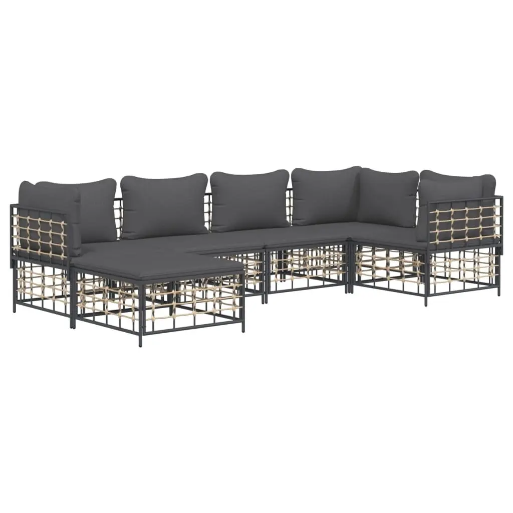 Garden Lounge Set Outdoor Patio Modular Seating 6 Piece Anthracite
