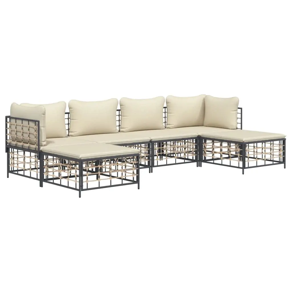 6-Piece Anthracite Outdoor Lounge Set