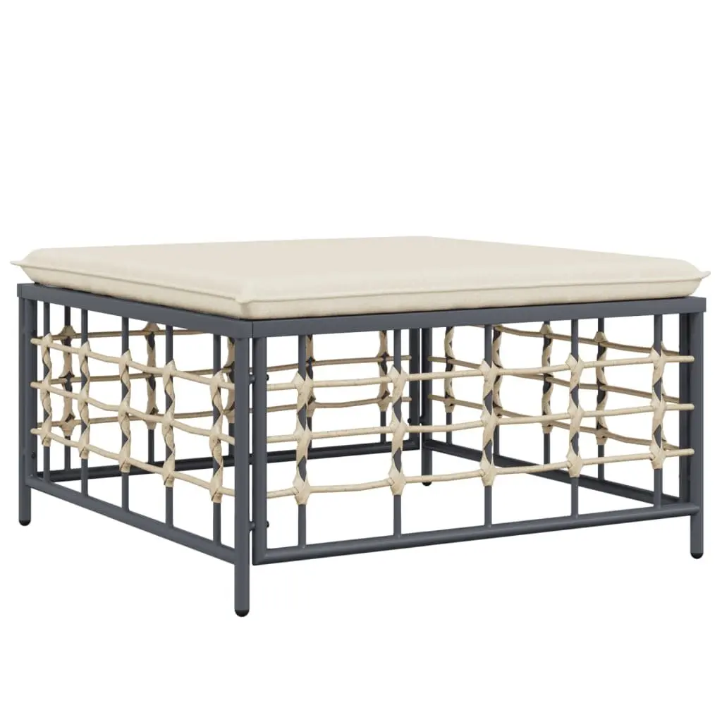 7 Piece Garden Lounge Set for Outdoor Use Anthracite Poly Rattan with Cushions and Coffee Table