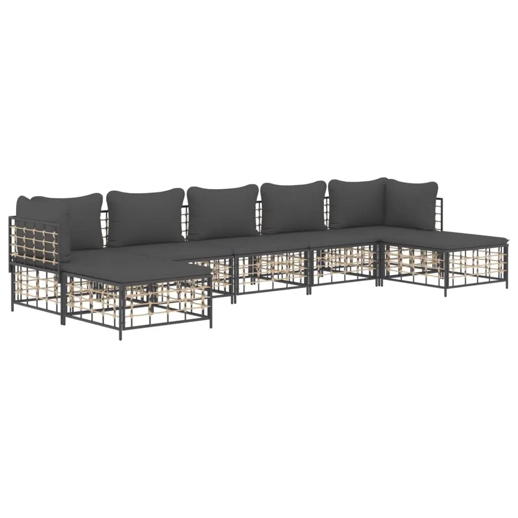 7 Piece Garden Lounge Set with Cushions