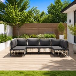 6 Piece Modular Garden Lounge Set - Anthracite