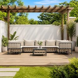8-Piece Outdoor Lounge Set: Poly Rattan and Steel Frame
