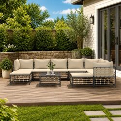 10-Piece Garden Lounge Set: Dimensions and Materials Inside