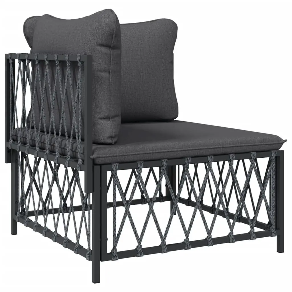 Garden Lounge Set 2 Piece Outdoor Furniture Anthracite Steel Frame