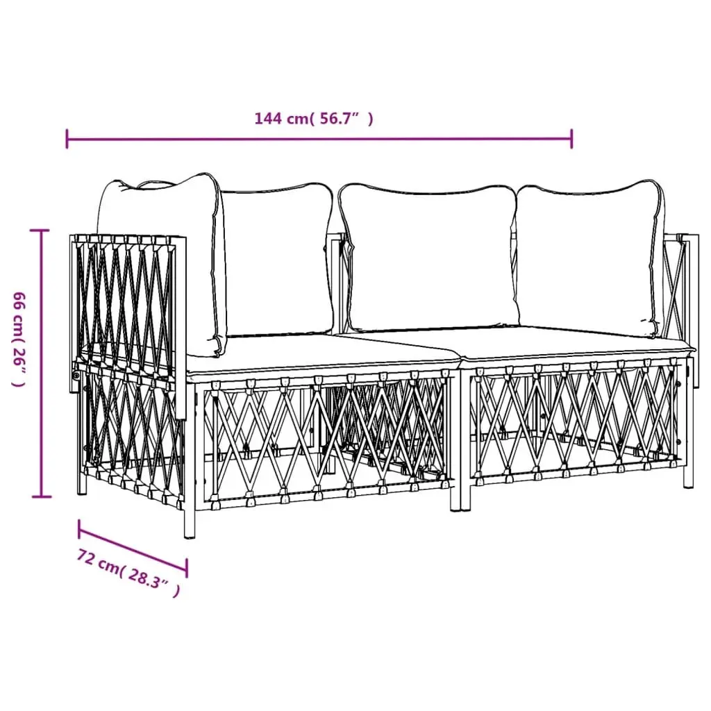 Garden Lounge Set 2 Piece Outdoor Furniture Anthracite Steel Frame