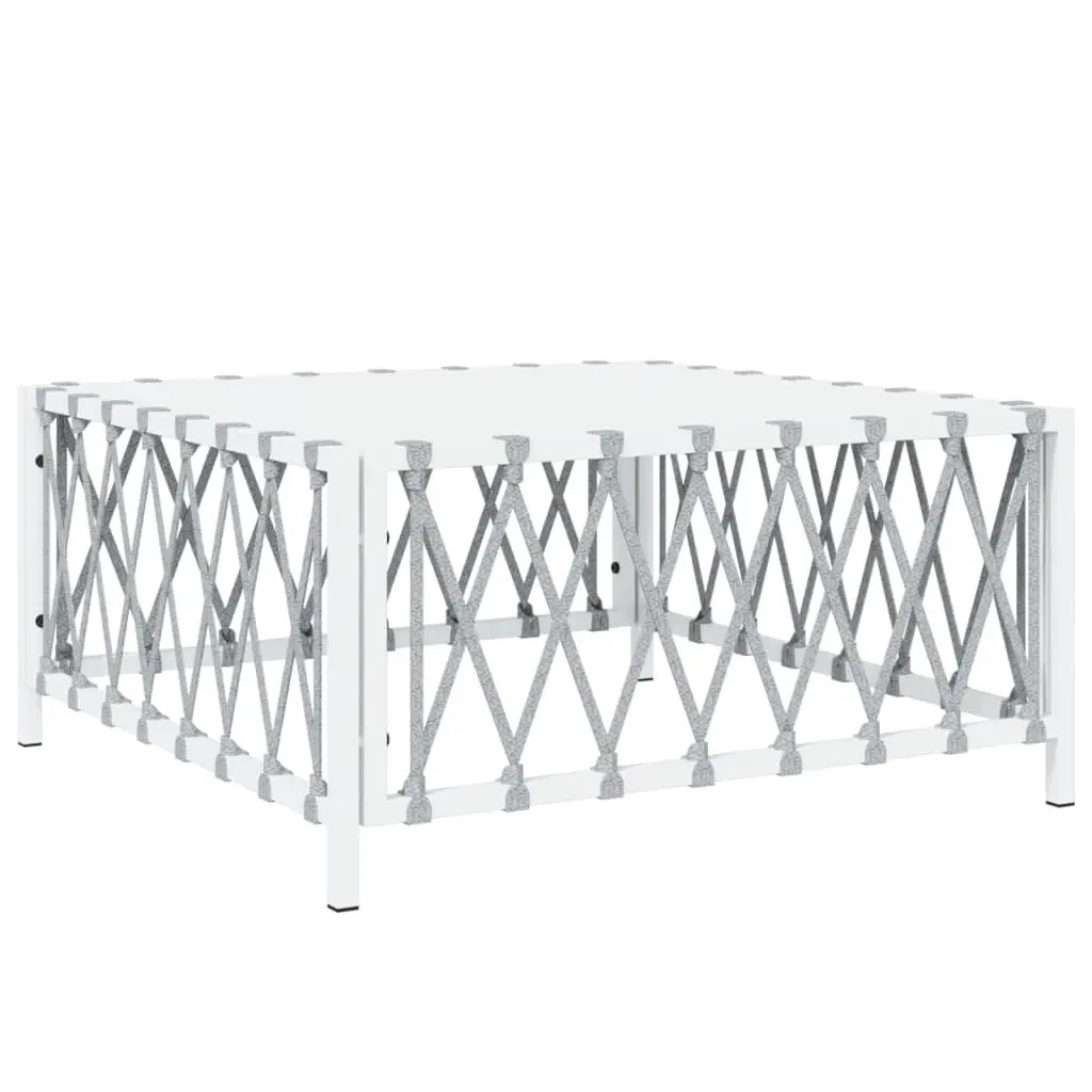 3 Piece Garden Lounge Set in White Steel