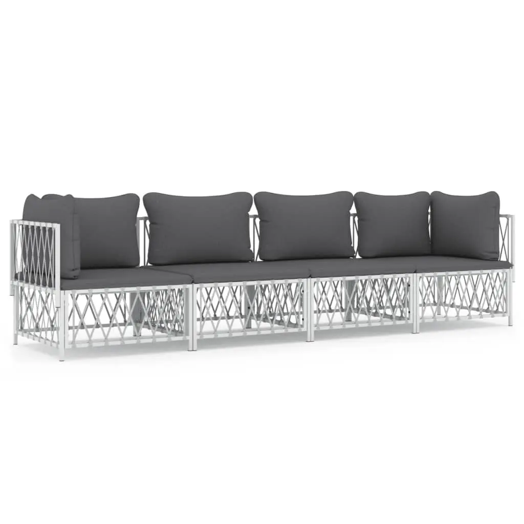 4-Piece Garden Lounge Set with Steel Frame