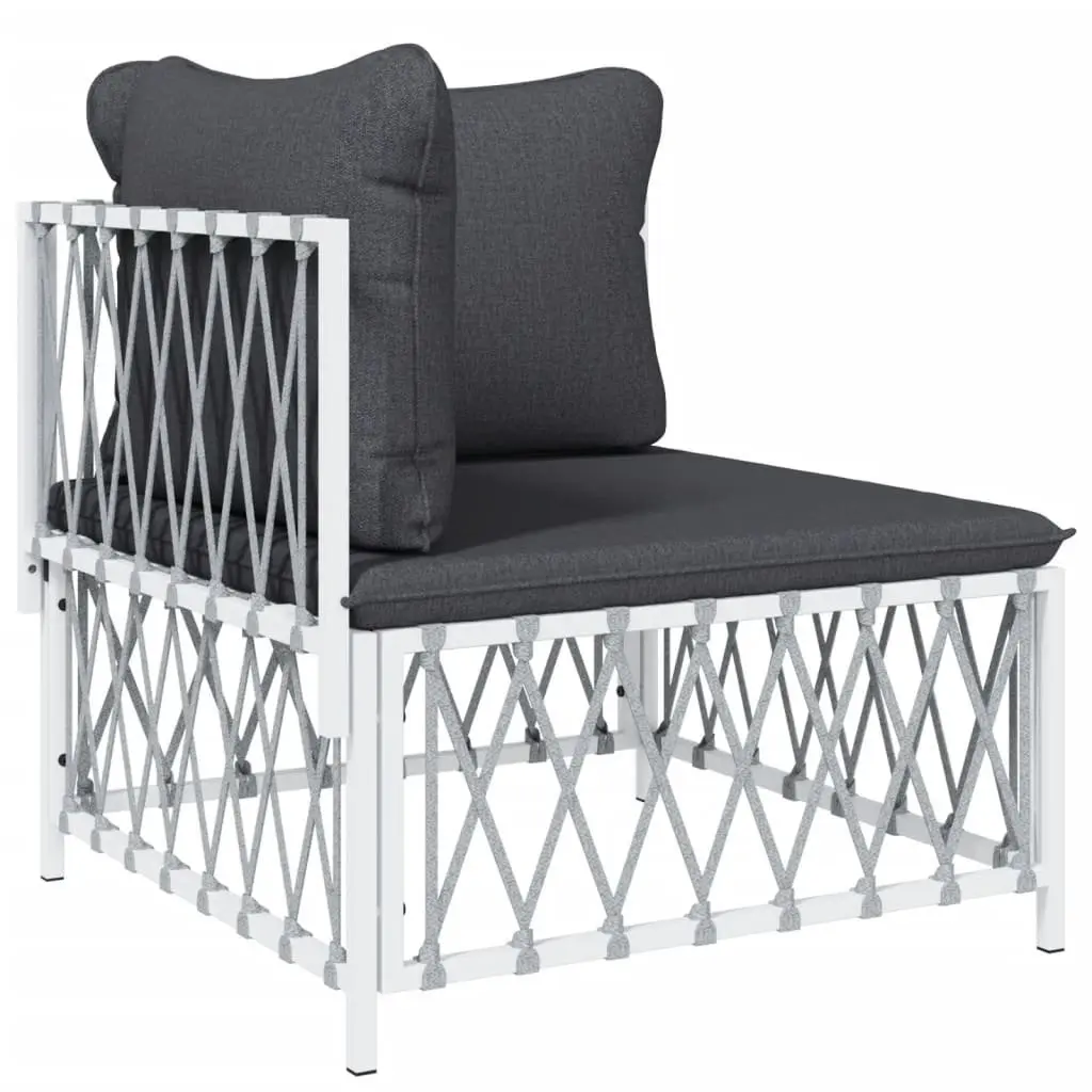 Garden Lounge Set 5 Piece Outdoor Furniture Sofa with Cushions White
