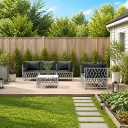6-Piece Modular Garden Lounge Set with Cushions