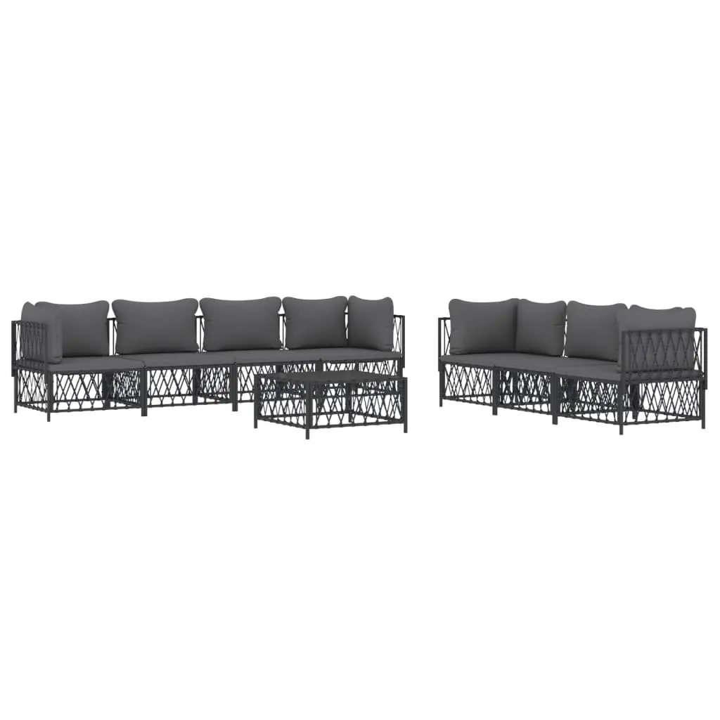 Garden Lounge Set Outdoor Furniture 8 Piece Modular Anthracite Steel Frame