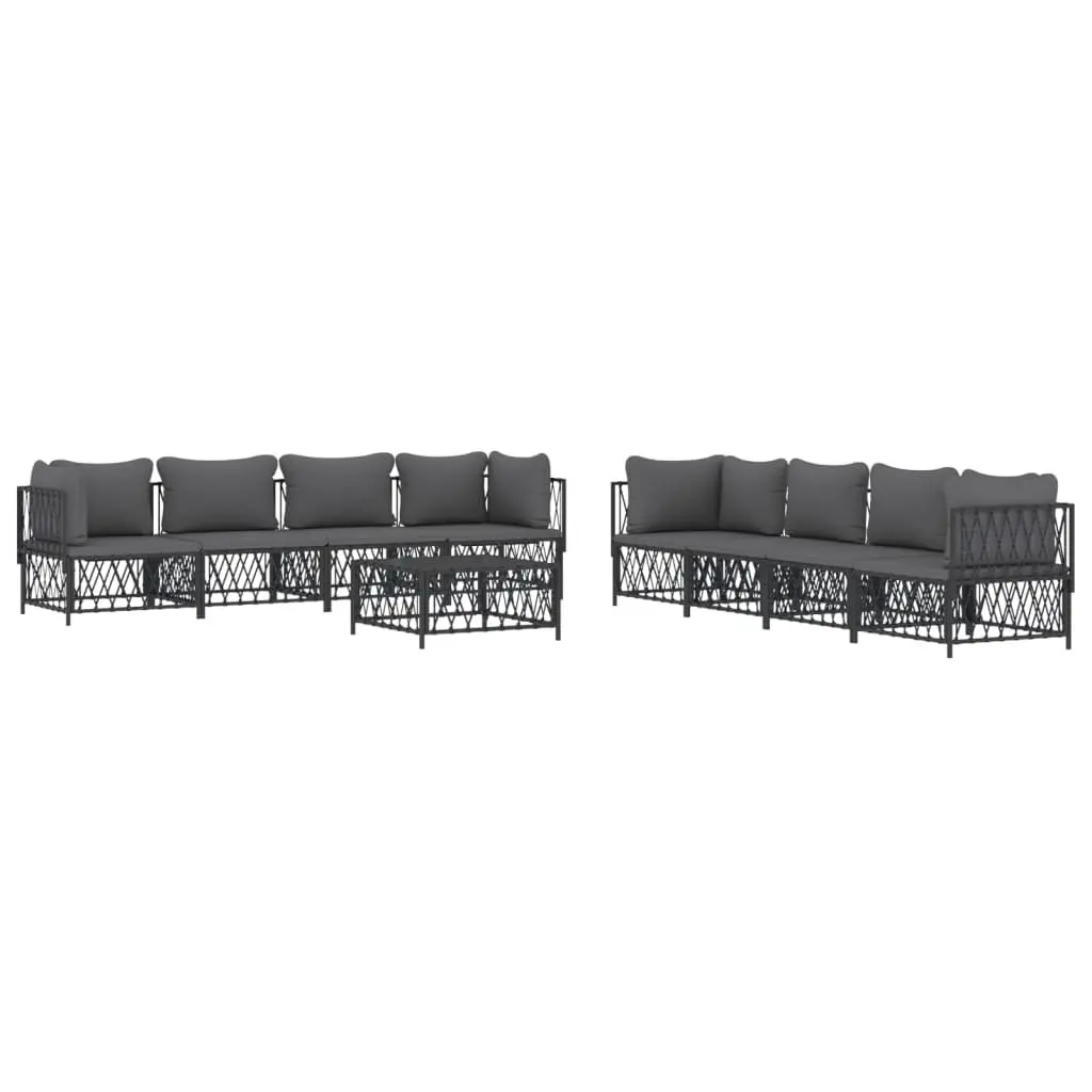 Garden Lounge Set 9 Piece Outdoor Furniture Modular Sofa Anthracite