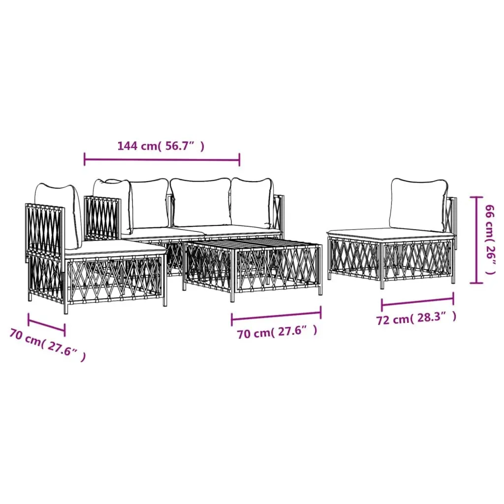 5-Piece Modular Garden Lounge Set in Anthracite