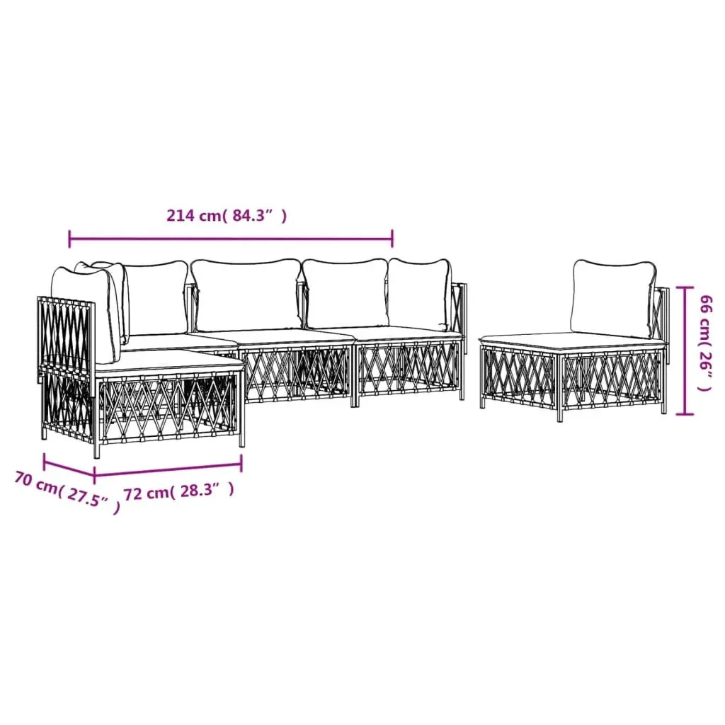 Garden Lounge Set Outdoor Furniture 5 Piece Anthracite