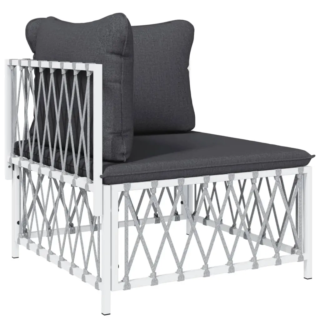 Garden Lounge Set Outdoor Furniture 6 Piece White Modular Sofa with Cushions