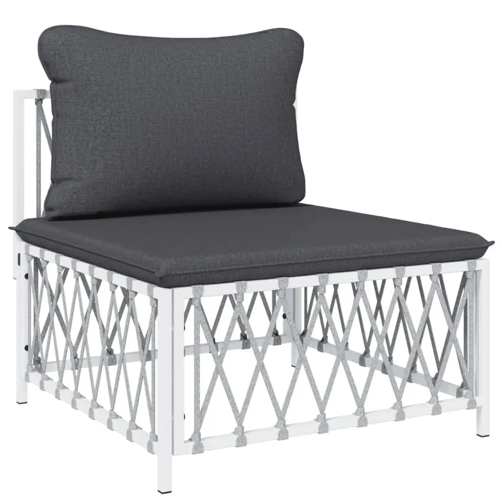 Garden Lounge Set Outdoor Furniture 6 Piece White Modular Sofa with Cushions