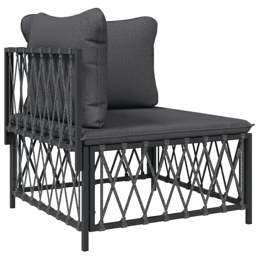 Outdoor Lounge Set 6 Piece Garden Furniture Anthracite Steel Frame with Cushions