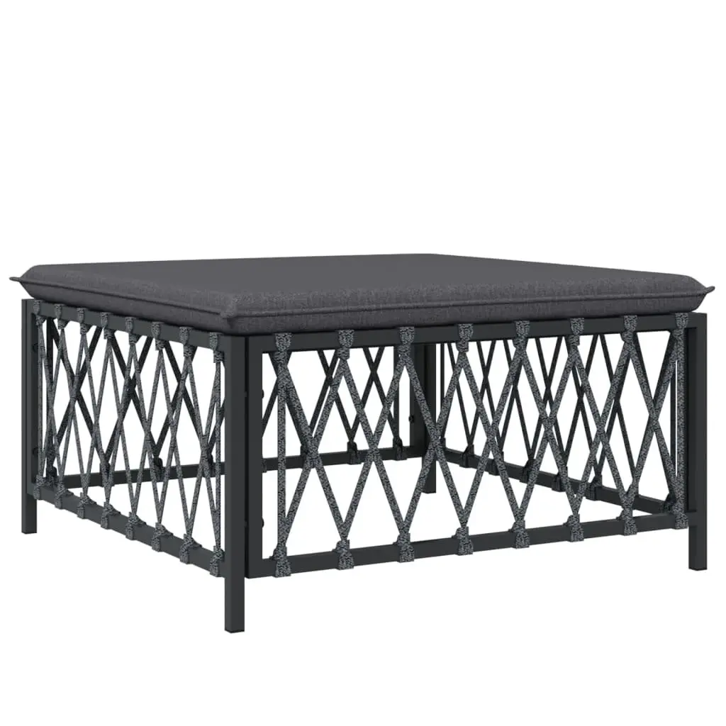 4 Piece Garden Lounge Set for Outdoor Use Anthracite Steel Frame with Cushions