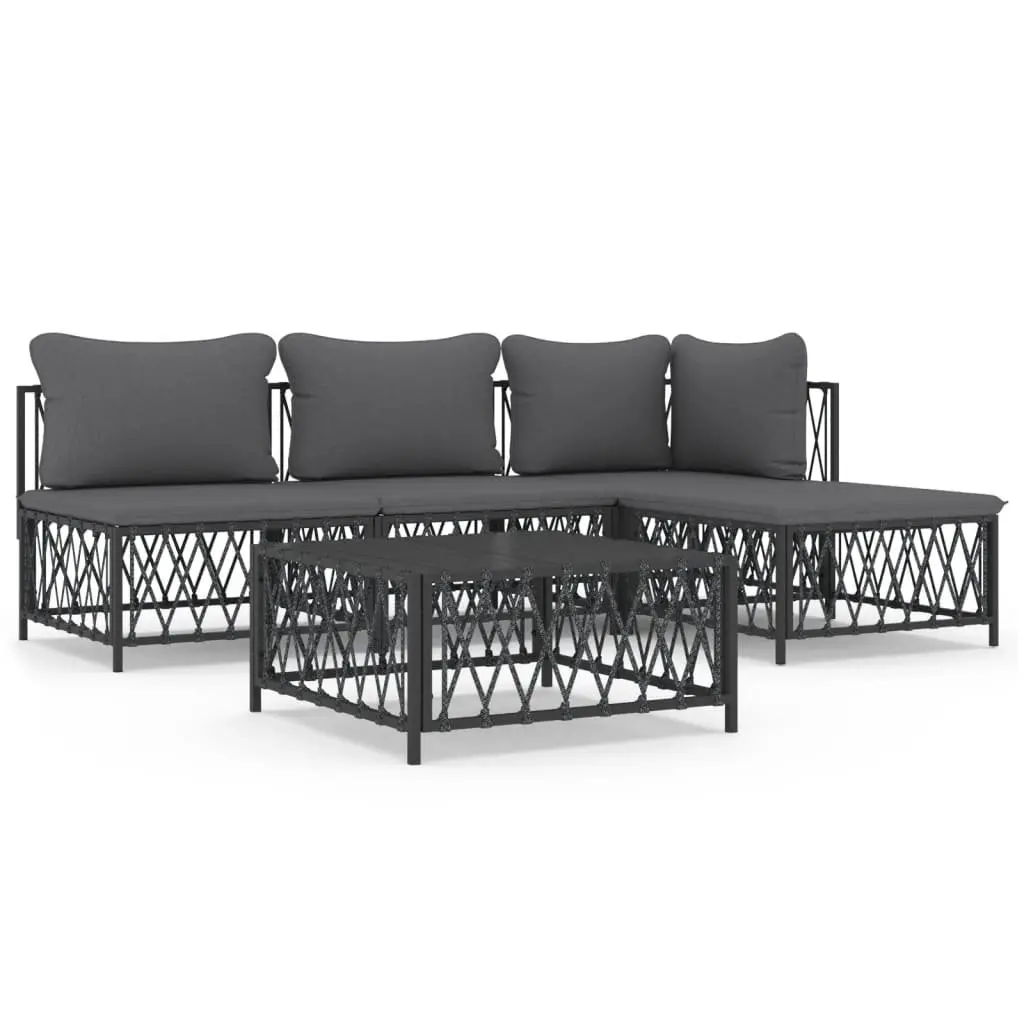 5 Piece Garden Lounge Set Outdoor Furniture Modular Sofa Anthracite for Patio Balcony Garden