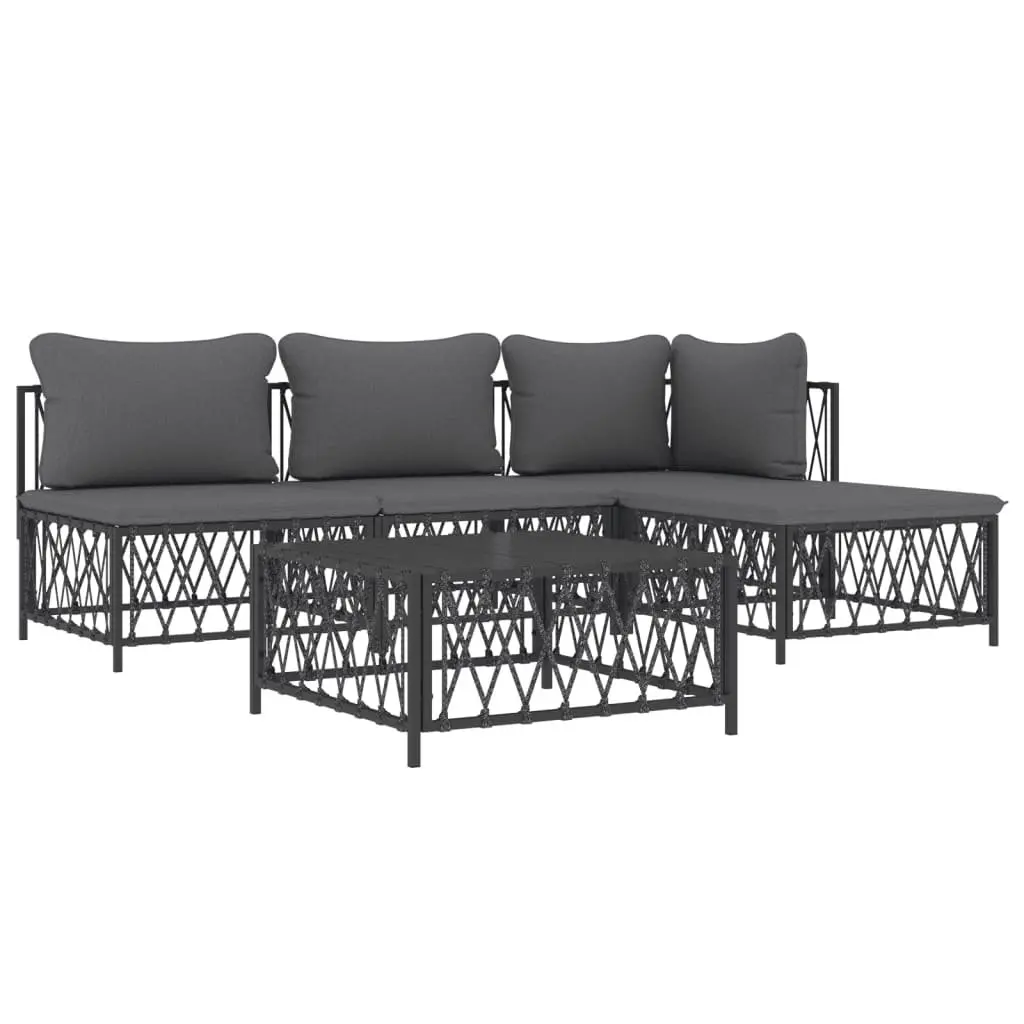 5 Piece Garden Lounge Set Outdoor Furniture Modular Sofa Anthracite for Patio Balcony Garden