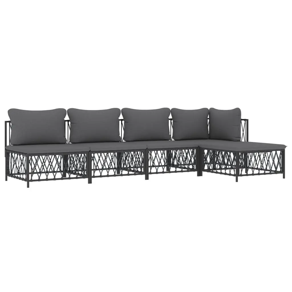 Garden Lounge Set Outdoor Furniture 5 Piece Modular Sofa with Cushions
