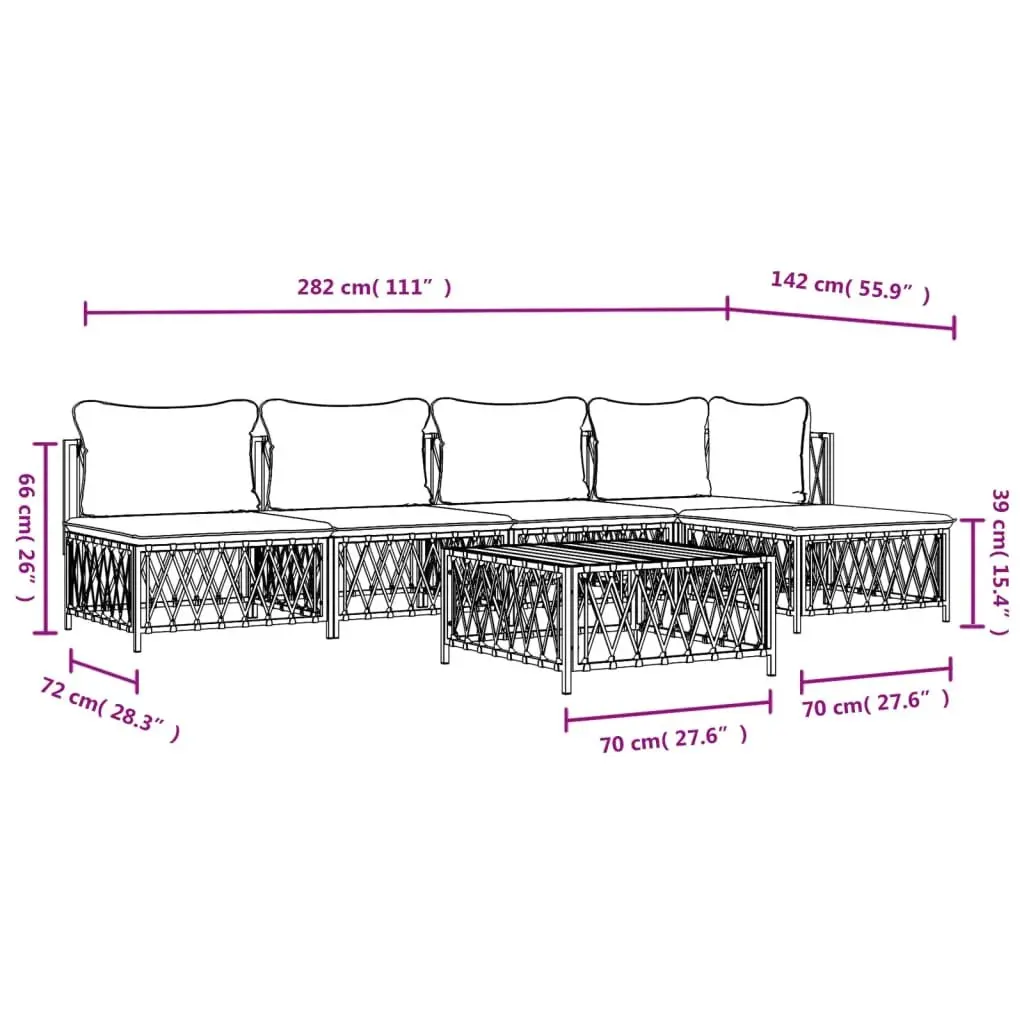 6-Piece Outdoor Modular Lounge Set