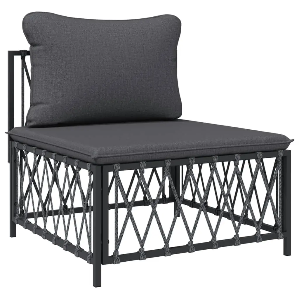 Outdoor Furniture 4 Piece Garden Lounge Set with Cushions Anthracite Steel Frame for Relaxing in Patio or Garden