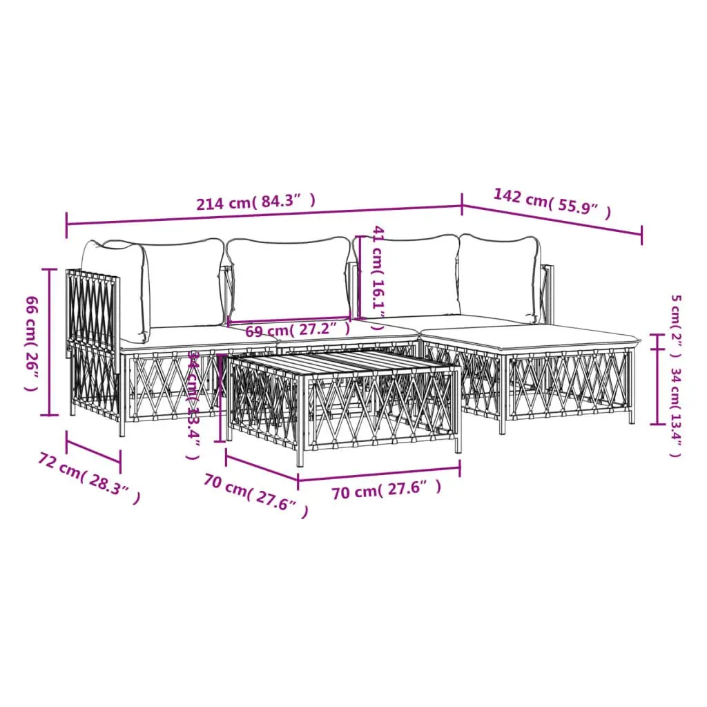 5-Piece Anthracite Garden Lounge Set