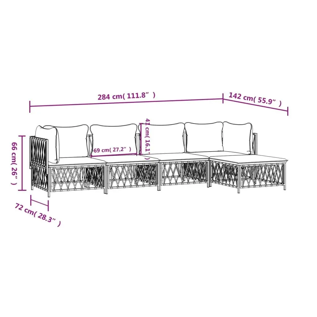 5 Piece Modular Garden Lounge Set