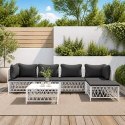 Garden Lounge Set Specifications: 6-Piece with Cushions