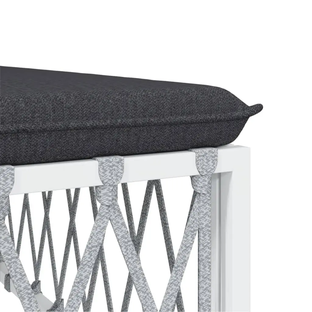 Garden Lounge Set 6 Piece Outdoor Furniture for Patio and Garden White Steel Frame