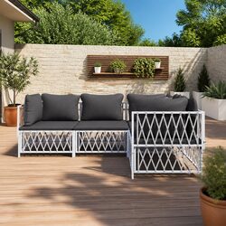 4 Piece Garden Lounge Set: Dimensions and Materials Inside