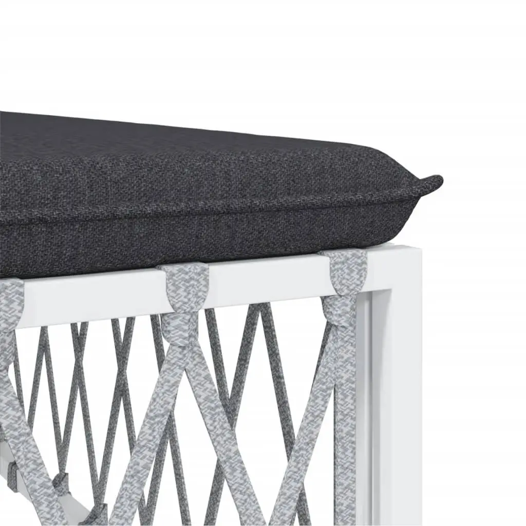 Garden Lounge Set Outdoor Furniture 5 Piece Modular White Steel Frame Cushions