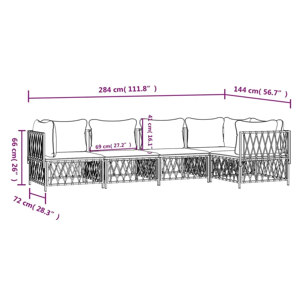 5-Piece Anthracite Lounge Set