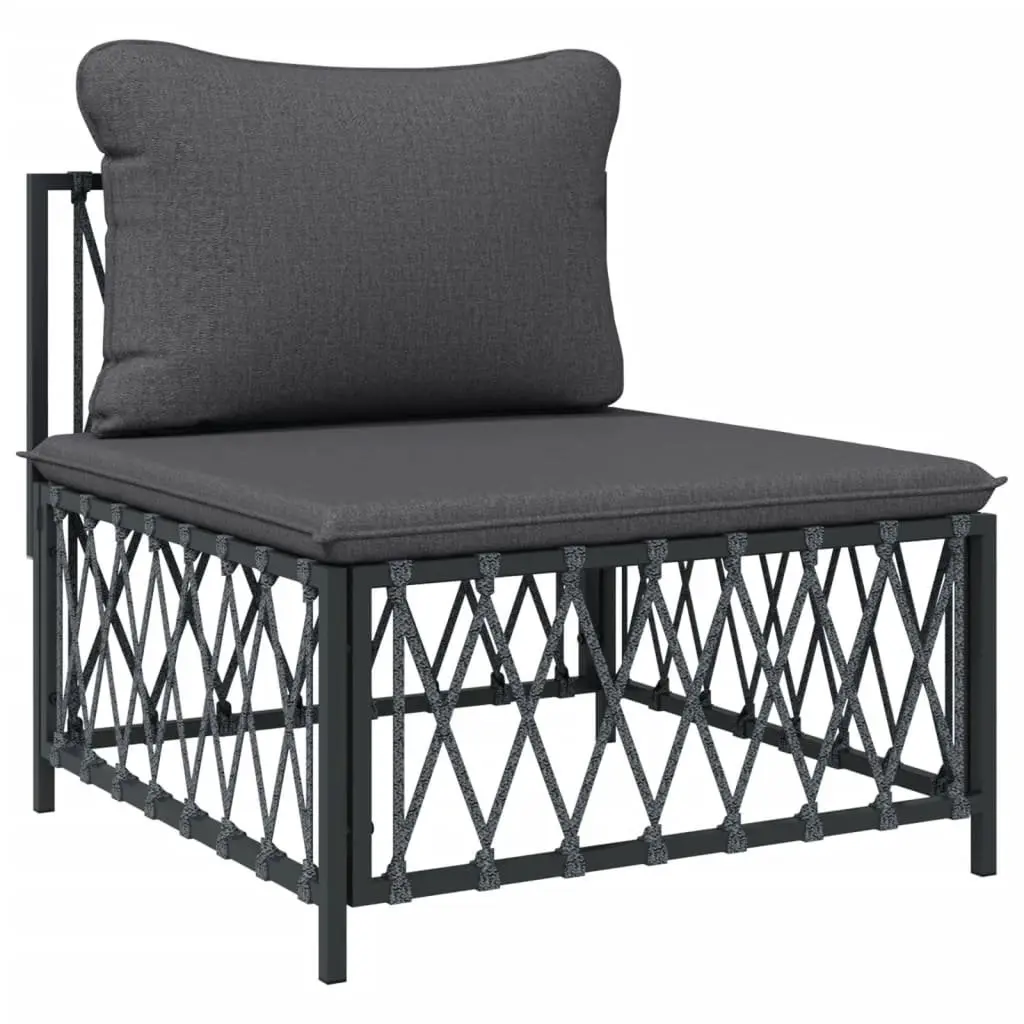 Garden Lounge Set Modular Sofa Outdoor Furniture 6 Piece Anthracite Steel Frame