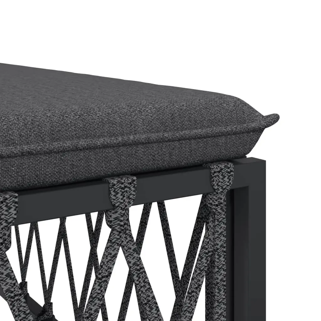 Garden Lounge Set Modular Sofa Outdoor Furniture 6 Piece Anthracite Steel Frame