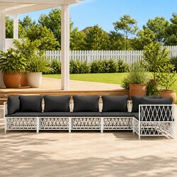 Specifications of 6-Piece White Steel Frame Lounge Set